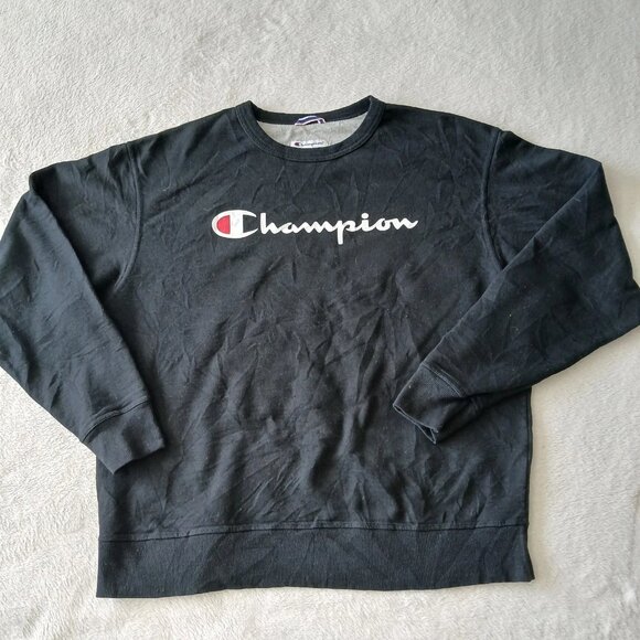 Champion Other - Champion Sweatshirt Mens XL Black Reverse Weave Heavy Long Sleeve Spellout